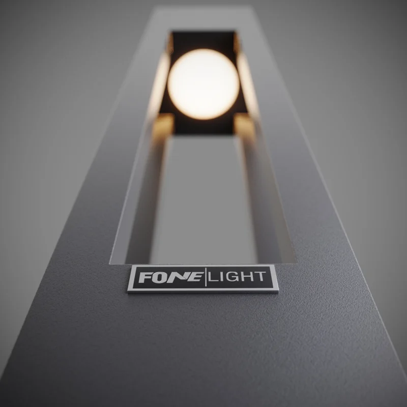 Uzun boylu antrasit renk gün ışığı yayan FoneLight bollard aydınlatma armatürü